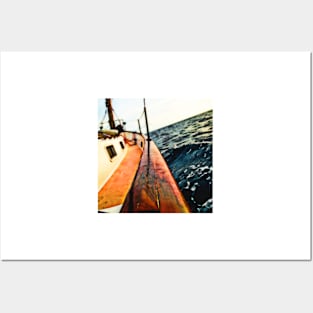 Sailboat in Rough Water Posters and Art